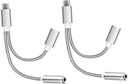 ELAYARD 2Pcs Type Charging Adapters High Durability Earphone Converters for Charging Music Compatible with USB C Devices Lightweight Design for Easy Carrying
