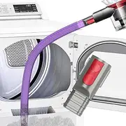 Dryer Vent Cleaner Kit Compatible with Dyson Dryer Lint Vacuum Attachment for Dyson V7 V8 V10 V11 V12 V15 etc Cordless Vacuum Cleaner Removes Deep Lint (Blue)