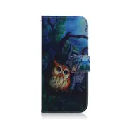 Oil Painting Owl Pattern Coloured Drawing Horizontal Flip Leather Case for Sony Xperia 10 Plus, with Holder & Card Slots & Wallet