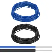 22AWG Solid Electric Wire, 2 Pcs 49Ft Hook Up Tinned Copper Wire, Blue, Black