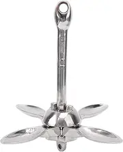 316 Stainless Steel Boat Folding Grapnel Anchor Heavy Duty Marine Grade Rustproof Umbrella Design for Fishing Boat Canoe Yacht Drift Boat with Mirror Polishing 20cm 662g