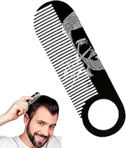 Beard Comb, Fine Tooth Mustache Brush, Anti-Snag Portable Shaping Tool, Double-Purpose Hair Detailing Brush for Men Father Husband