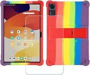 FZZSZS Case for Moderness MB1001 Tablet + Tempered Glass Screen Protector Protective Film,Soft Gel Rainbow Color Shell Silicone Tablet Cover for Moderness MB1001 (10.1")