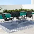 Outdoor Sofa Set Lounge Setting Textilene Table Chairs Garden Patio Furnit -J-BK