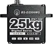 BOVAOCEN 25KG Digital Servo Large Torque HV P67 Waterproof Servo with 25T Servo Horn Full Metal Gear for 1/8 1/10 1/12 RC Car and Truck Robot Parts (BS-D2506MG-180 Degree)