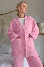 Cozy Comfort V-Neck Button-Up Top and Matching Pants Set