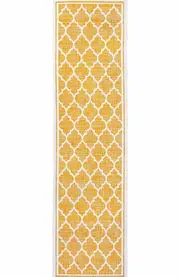 JONATHAN Y Trebol Moroccan Trellis Textured Weave Indoor/Outdoor Area Rug in Yellow/cream at Nordstrom, Size 2X10