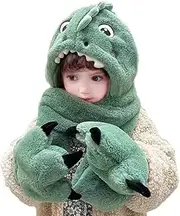 [Gifts Treat] Kids Unicorn Winter Hat with Scarf Plush Novelty Animal Hat 3 in 1 Multi-Functional Hat, Scarf and Mittens