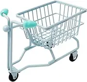LCSVCCXA Miniature Cart Topping Kids Push Cart Toy Supermarket Toy, Fun, Trolley Model Mini Rangement Basket Girls Gift Accessories, Blue, as described