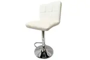 Foret Barstools 2x Bar Stools Gas Lift Swivel Stool Chairs Kitchen PU Leather Wh
