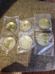 (6) Polished Brass plated Jaybee Flush sliding Door pull 2-1/8 New Old Stock