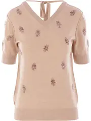 [Fendi] Fendi-Maglia Crop In Lana Con Motivo Floreale Ricamato-Donna 42 IT