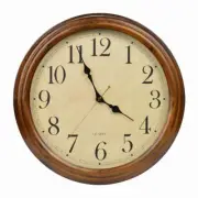 Old Oak 16-Inch Solid Wood Silent Non-Ticking Decorative Wall Clock with Larg...