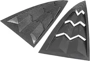 Compatible For 2× Carbon Fiber LOOK Car Rear Side Window Louvers Air Flow Intake Louver Bonnet Cover