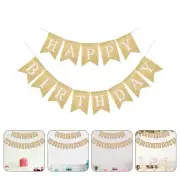 Decorative Birthday Bunting Burlap Banner Flag Hanging Baby
