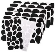 SEWACC 8 Sheets Black Felt Circles for DIY Crafting Self Adhesive Cow Pattern Stickers for Clothing Home Decor and Creative Projects Versatile Felt Dots for Decoration and Protection