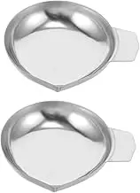 Operitacx 2pcs Stainless Steel Scale Powder Measuring Dish for Jewelry Gemstones and Food Weighing Weighing Pans for Kitchen and Lab Use