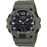 【CASIO 卡西歐】軍事風雙顯運動橡膠腕錶/軍綠X黑面(HDC-700-3A2VDF)