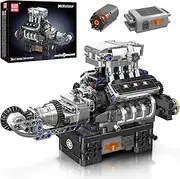 Mould King 10206 Technik V8 Engine Model Kit That Runs - Build Your Own Mini Engine, Car Engine Building Toys for Kids/Adults Collections(737 Pieces)