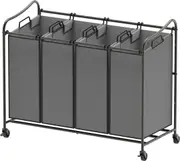 Rolling Laundry Sorter Cart - Heavy Duty, Dark Grey