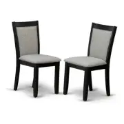 MZC6T06 Monza Parson Chairs - Shitake Linen Fabric Padded Dining Chairs, Set