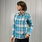 *NWT St John's Bay Women's Plaid Button Up Top Size PM