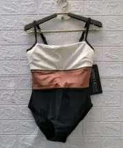 New Miraclesuit Spectra Trifecta One Piece Swimsuit Bronze Sz. 12