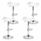 New Set of 4 Kitchen Bar Stools Swivel Bar Stool PU Leather Gas Lift Chair White