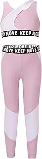 [FEESHOW] Kids Girl Activewear Sleeveless Sport Bra with Leggings Set Gym Yoga Running Workout Outfits