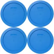 Pyrex 7201-PC Marine Blue Plastic Storage Replacement Lid Cover (4-Pack)