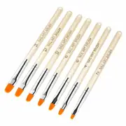 Yellow 7 PCS Acrylic Nail Art Brush Pen UV Gel Painting Drawing Liner Polish Brushes
