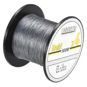 4 Strands PE Braided Fishing Line Abrasion Resistant 547Yard 20LB Grey
