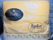 Fieldcrest ROYAL CASTLE Tan Twin Double Bed Thermal Blanket Satin Floral Trim