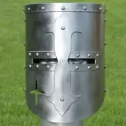 Medieval Templar Crusader Helmet, Knight Armor Silver Antique Helmet Gift Item