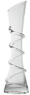 Hand-Made Blown Art Bud Glass Vase Clear Glass Vase Decorative Glass Flower Vase Heavy Base Single Stem Flower Wrapped Thread Vase for Home Wedding Centerpieces Home Decorations (Oblique Mouth)