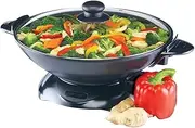 Maxim Kitchen Pro Electric Wok with Lid, 4.5 Liter Capacity