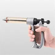 Livestock Syringe, Continuous Adjustable Animal Syringe, Stainless Steel, Semi-Automatic Syringe for Cattle Sheep Pig Goat Livestock Supplies(Size:25ML)