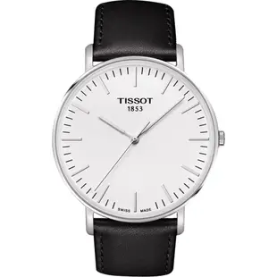 TISSOT 天梭 Everytime 經典雋永腕錶-銀x黑色錶帶/42mm T1096101603100