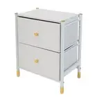 Simplify 2 Drawer Luxury Nightstand in White Dimensions: 18"x 12"x 22"
