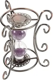 Elegant Vintage Sand Clock Ornament Sturdy Glass and Metal Hourglass for Desk Retro Style