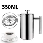 Insulated Coffee Tea Plunger 350ml French Press Stainless Steel Au Stock