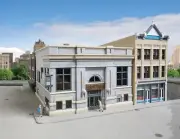 Walthers Cornerstone 1/87 HO Scale LIBERTY BANK & TRUST library city halls kit