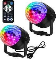 2Pack Disco Ball Party Light Sound CTDZLED DJ Lights, with RGB Strobe Lamp USB 7 Modes Led Stage Par Light for Home Room Karaoke Christmas Halloween Decorations Wedding Show Club