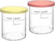 Replacement for Ninja Creami Deluxe Pints and Lids 4 Pack,Compatible with Ninja Creami 11-in-1 NC501 NC500 Series Deluxe Ice Cream Maker,24oz Deluxe XL Cups(Yellow,Pink)