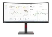 Lenovo ThinkVision T34w-30 34' WQHD Monitor 1500R Curve 4K 3440x1440 21:9 Height Adjustable Tilt and Swivel DP HDMI USB-C input LAN 4xUSB3.2 Hub 3yr