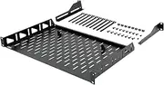 Tecmojo 1U Rack Shelf, Rack Mount Shelf with Anti-Slip Stops-304.8 mm Deep, Vented Cantilever Tray for 19 inch Server Racks & Cabinets, Good Air Circulation, Weight Capacity 50 kg/110lbs, Black