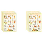 6x Cavallini Paper Poster Prints/Gift Wrap Wall Art 50x70cm Bartenders Chart
