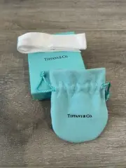 AUTHENTIC Tiffany & Co Empty Blue Box + Drawstring Suede Pouch + Ribbon