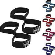 UAGAS Sports Figure 8 Lifting Straps –Padded cuff – Weight Lifting Straps for Extra Grip – Premium Nylon Deadlift Straps – Wrist Support for Training Workout Weightlifting - Hand bar grip
