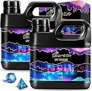 Bsrezn 2000g Bulk UV Resin Crystal Clear,2KG Large UV Cure Epoxy Resin Hard Kit Premixed Resina UV Transparent Solar Activated Glue for Jewelry Making Fast Curing